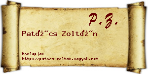 Patócs Zoltán névjegykártya