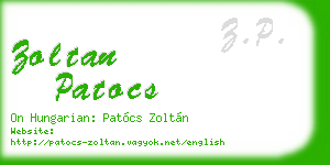 zoltan patocs business card
