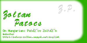 zoltan patocs business card